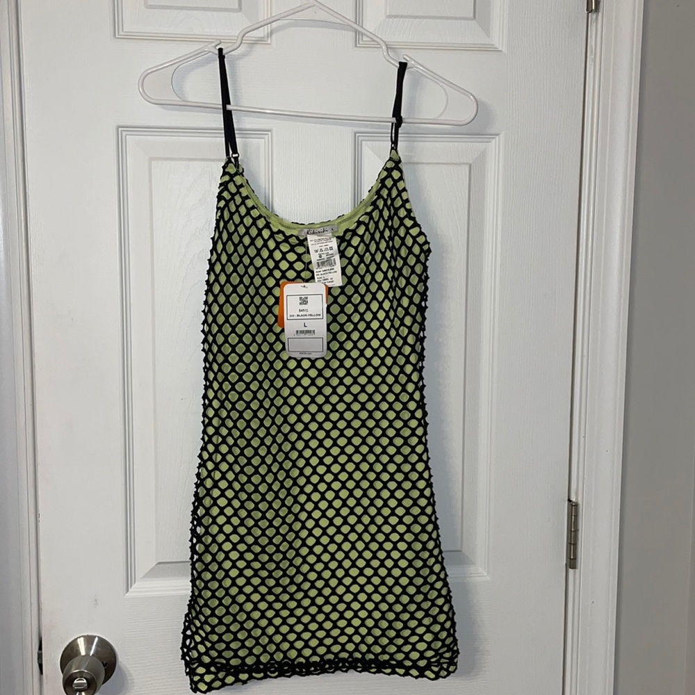 Neon fishnet dress